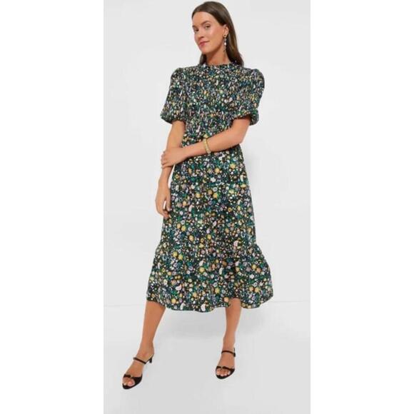 Tuckernuck HYACINTH HOUSE Floral Smocked Samantha Midi Dress NWT Medium Sold Out - Picture 1 of 5
